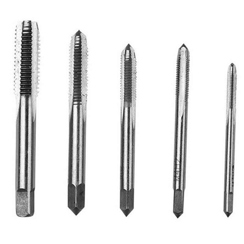 5PCS/Set HSS M3 M4 M5 M6 M8 Machine Spiral Point Straight Fluted Screw Thread Metric Plug Hand Tap Drill