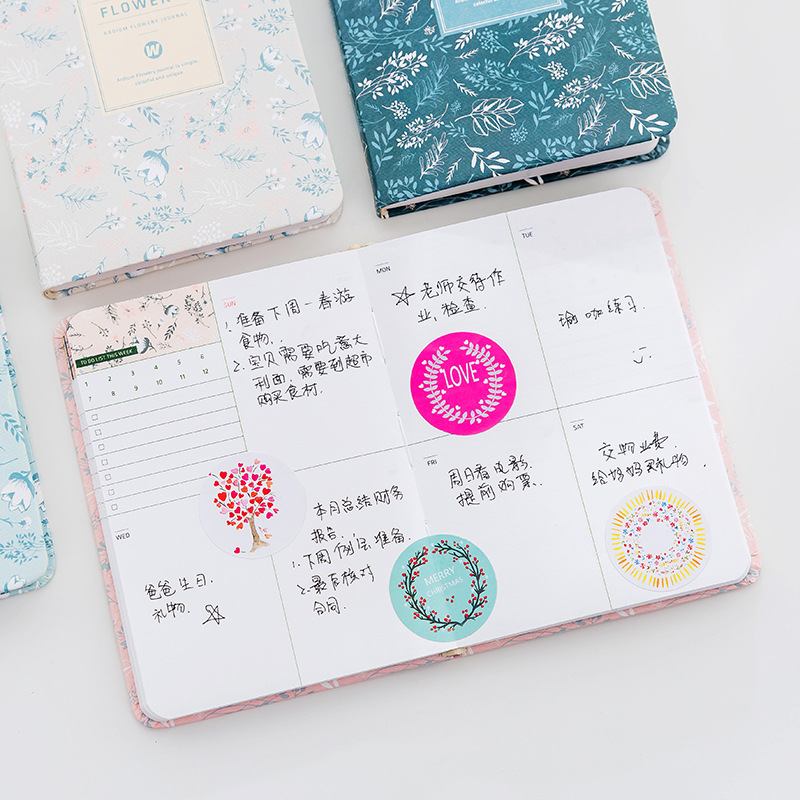Agenda Vintage coréen Kawaii A6, Agenda annuel, hebdomadaire, mensuel et quotidien, organisateur de fleurs, carnet de notes, fournitures scolaires