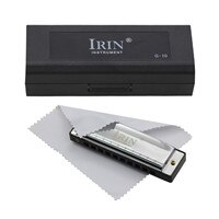 Armónicas IRIN 10 agujeros 20 tono llave de G oro/plata/Color rojo azul Jazz Rock Folk música instrumento Musical Arpa diatónica: Plata