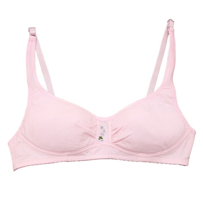Young Teenager Girls Cotton Embroidered Breathable Training Bra Teen Girl Underwear Child Small Bra Teenage Tops Clothes
