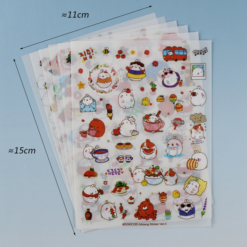 Korean Rabbit Sticker 6 Sheets/pack Korea Potato Rabbit Series Pvc Stick... – Grandado