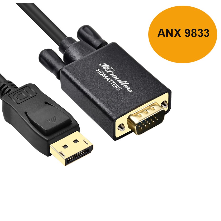 Displayport to VGA cable 1.8m DP to VGA adapter converter cable DP male to VGA male for HP Dell Asus lenovo PC laptop: 100CM