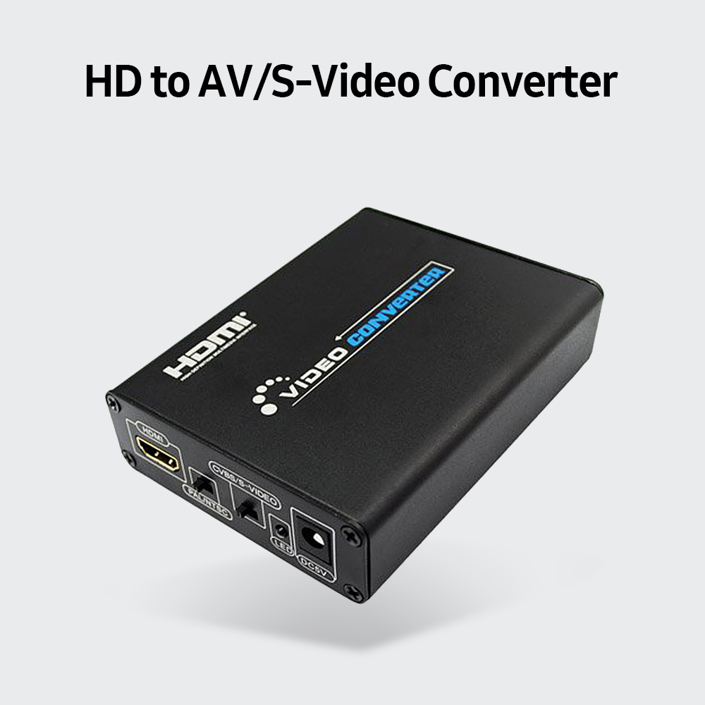 Hd Naar Av + S-Video Converter Hd Video Converter Adapter Ondersteuning Tot 1080P Input Resolutie Ntsc/Pal Standaard