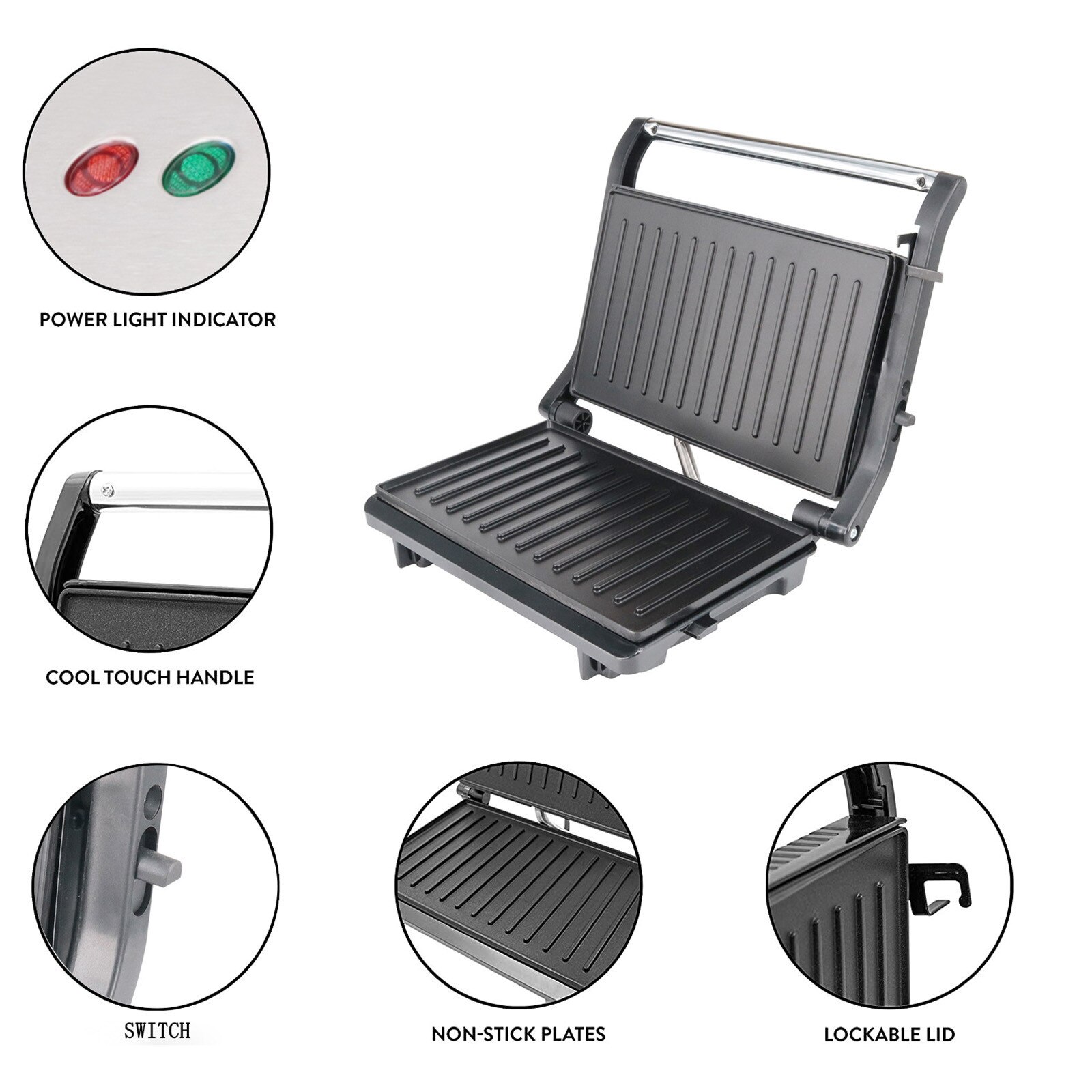 Sonifer-parrilla eléctrica para barbacoa, electrodomésticos de cocina, máquina de parrilla, placa térmica sin humo, sartén para carne, contacto