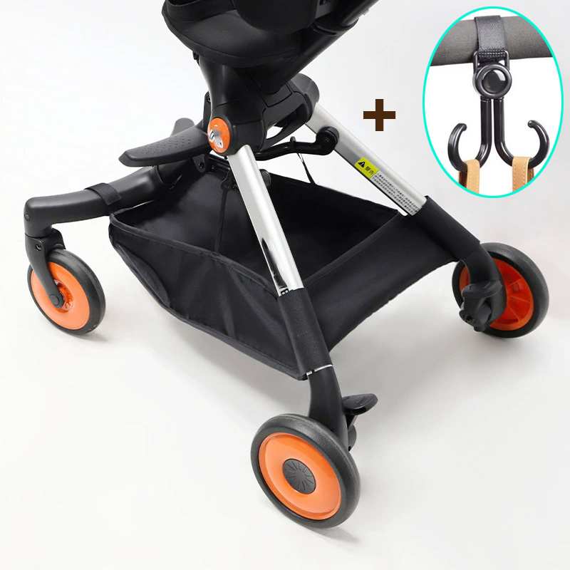 Grote opbergmand voor onderin de kinderwagen, universele opbergtas van oxford-stof, ophangbare opbergmand voor luiers.: Blauw
