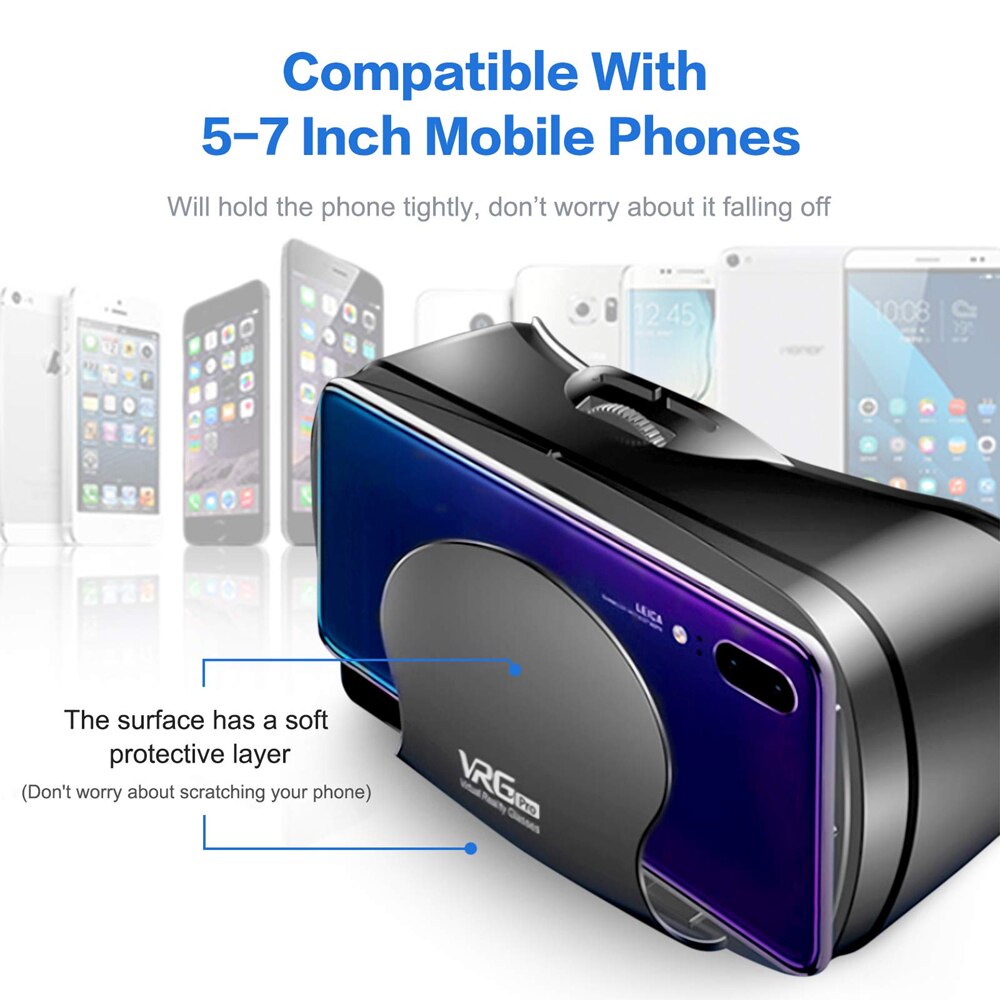 VR Virtual Reality 3D Glasses Box Wireless Rocker Stereo Headset Devices VR Glasses Helmet For Smartphones iOS Android Phone