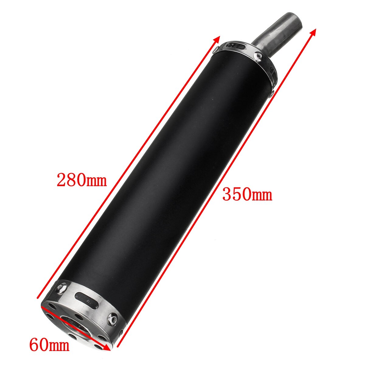 Universal Motorcycle Exhaust Pipe Muffler Cafe Racer Exhaust Muffler Pipe with Sliding Bracket Matte Black Silver Exhaust System