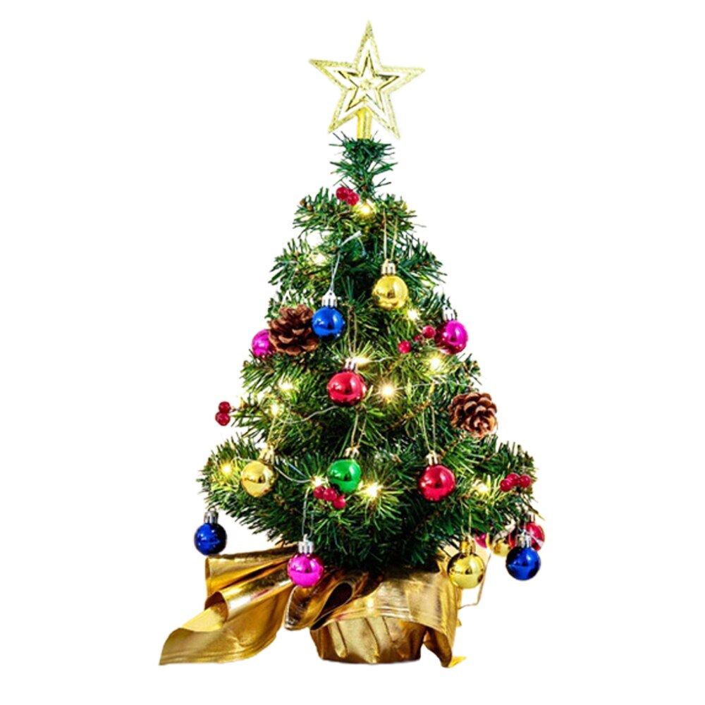 Kerstboom Decoratie Met Licht Voor Pvc Kleine Rode Fruit Teller Regeling Hoge Desktop Decoratie Groen