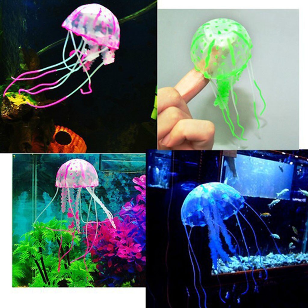 Ornement Fluorescent pour Aquarium, fausse méduse artificielle, beauté scintillante