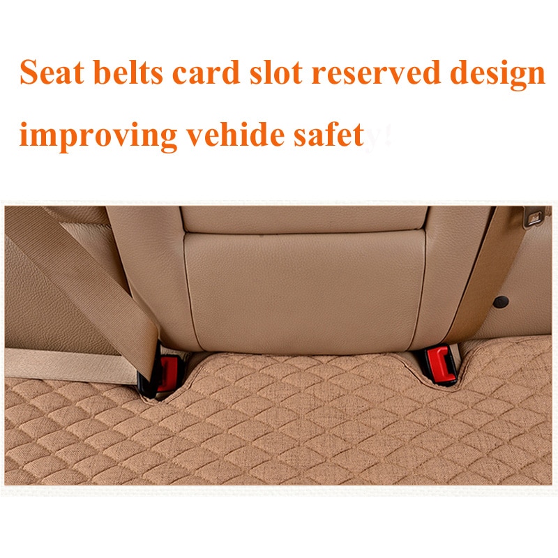 Linen Fabric Car Seat Cover Four Seasons Front And Rear Flax Cushion Breathable Protector Mat Pad Universal Size for Car Care