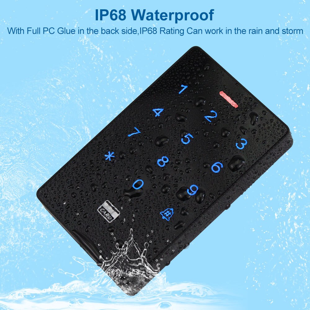 IP68 Waterproof Access Control System Outdoor RFID Keyboard WG26/34 Access Controller Reader Rainproof 10pcs Key fobs for Home