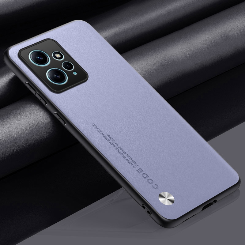 Funda de cuero PU de lujo para Xiaomi Redmi Note 12 4G, funda trasera de silicona mate, funda de teléfono de protección completa para Redmi Note12 Coque: Púrpura claro