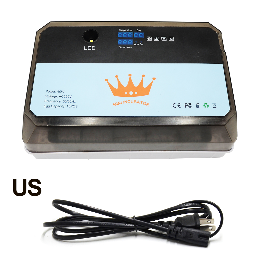 Affordable Good Chicken Duck Goose Incubator Mini 15Eggs Incubator Product For: US Plug 110V