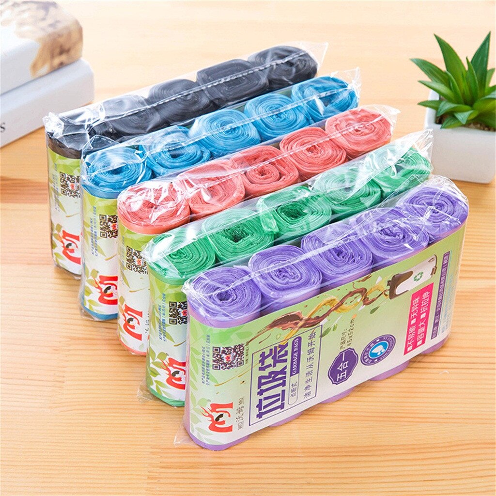 5 Rolls 100PCS Garbage Bag Trash Bags Durable Disposable Plastic Household Kitchen Trash Bags Kitchen Tools bolsas de basura