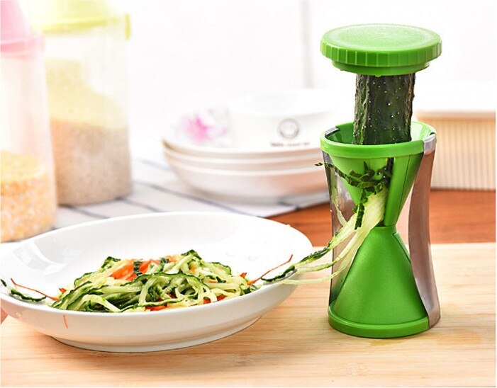 1 paquete de Spiralizer vegetal cortador en espiral Zucchini zanahorias Spaghetti Pasta fideos, dispositivo de proceso Shred EKX 001