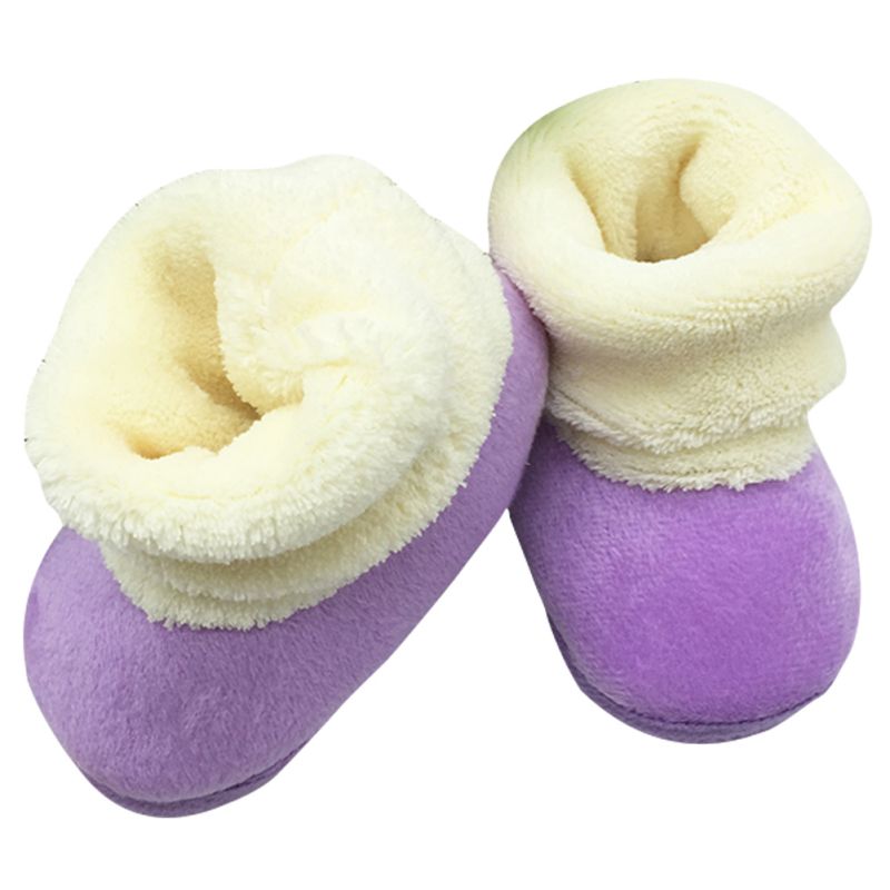 Winter Baby Snowboots Baby Schoenen Winter Warm Pluche Snowboots Baby Leuke Bont Winter Baby Laarzen: Lavendel / 7-12 Months