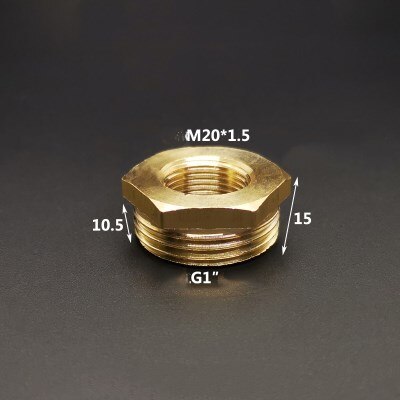 M10x1 M14x1.5 M18x1.5 M20x1.5 1/4'' 1/2'' 3/4'' 1''Thread Pneumatic Pressure Gauge Conversion Adapter Pipe Fittings: M20x1.5-10