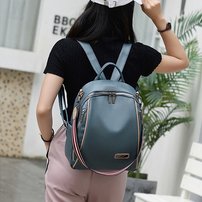 mochilas de cuero PU bolsos escolares para mujeres adolescentes mochilas para ordenador portátil de impermeables bolsas de viaje mochila femenina