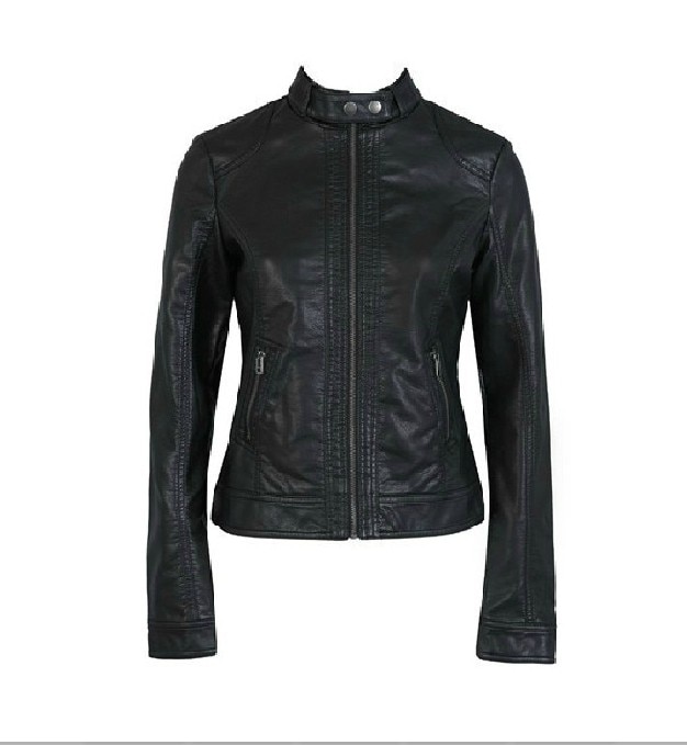Blouson en cuir pour femmes, court et confortable, pour moto, à la XS-XXXL, 7 tailles, paragraphe court, doux et confortable, PU Slim manteaux pour vêtements de dessus