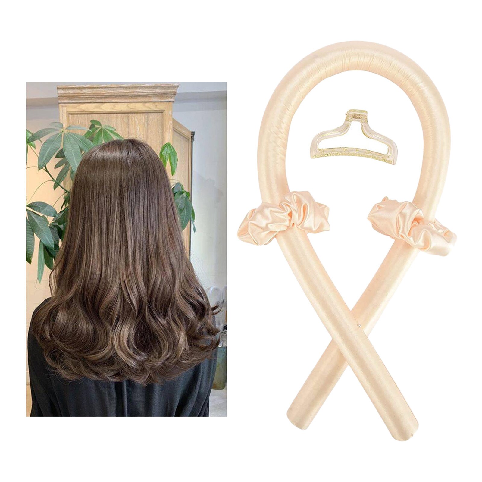 Varilla rizadora sin calor, rizador de pelo, herramientas para estilizar el cabello, rizos, cinta para dormir, cinta para cabello suave