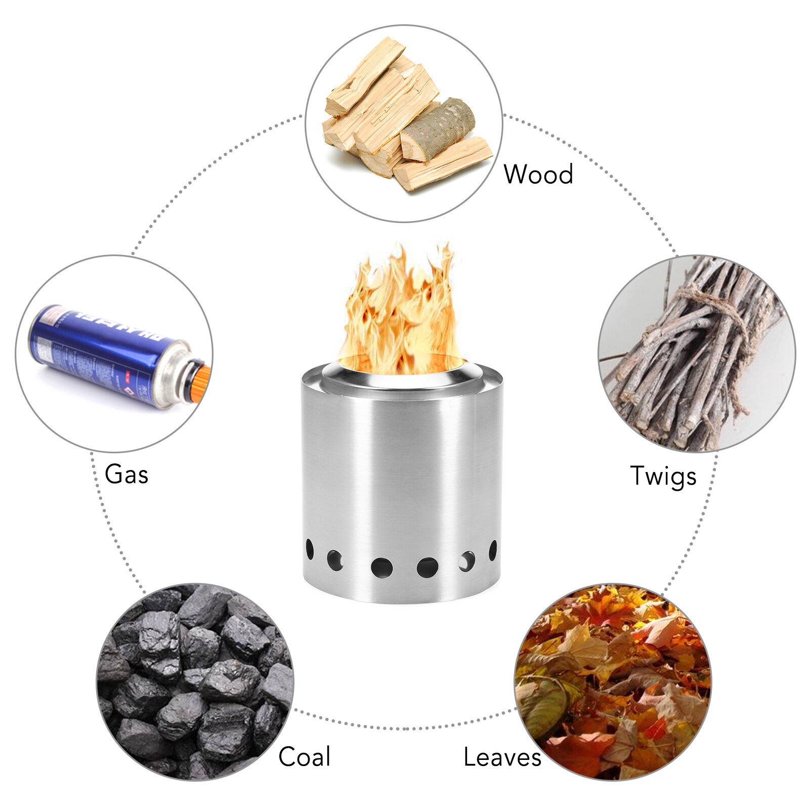 45 Outdoor Wood Burning Camping Stove Portable Low Smoke Stove Camping Cooking Supplies Picnic BBQ Equipment