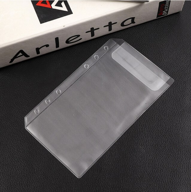 10PCS Plastic A5 Ring Binder Inserts Refill Pocket 6 ring Binder A5 A6 Sleeves Binder Pocket with Zipper: A6 Size D 10pcs