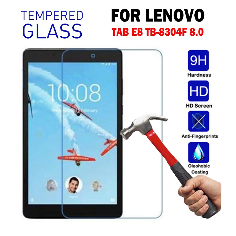 Funda de silicona suave + soporte de plástico duro para Lenovo Tab E8 TB-8304F1 funda trasera blanda para Lenovo Tab E8 caso Fundas: Tempered Glass