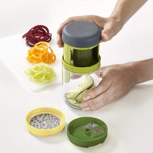Râpe en spirale pour légumes et concombres | 3 en 1 à main, carotte concombre coupe-légumes, trancheur de fruits,: Default Title