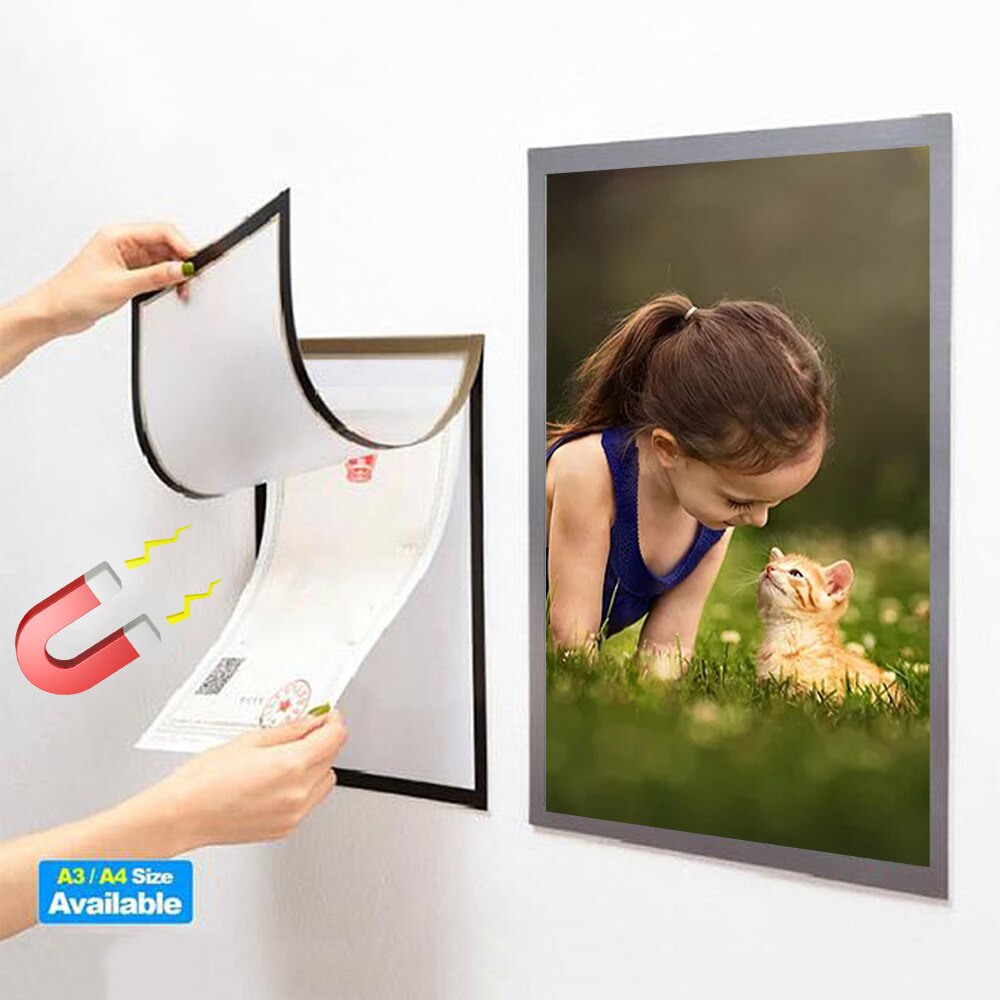 A3 A4 Size Magnetic Photo Frame Anti Hanging Wall ... – Grandado