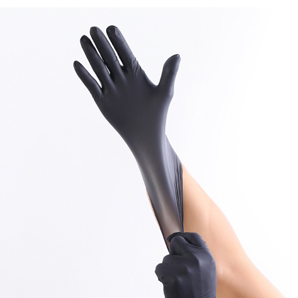 100 stk engangs sorte latex handsker rengøring arbejde vask laboratorium gummi latex beskyttelseshandske