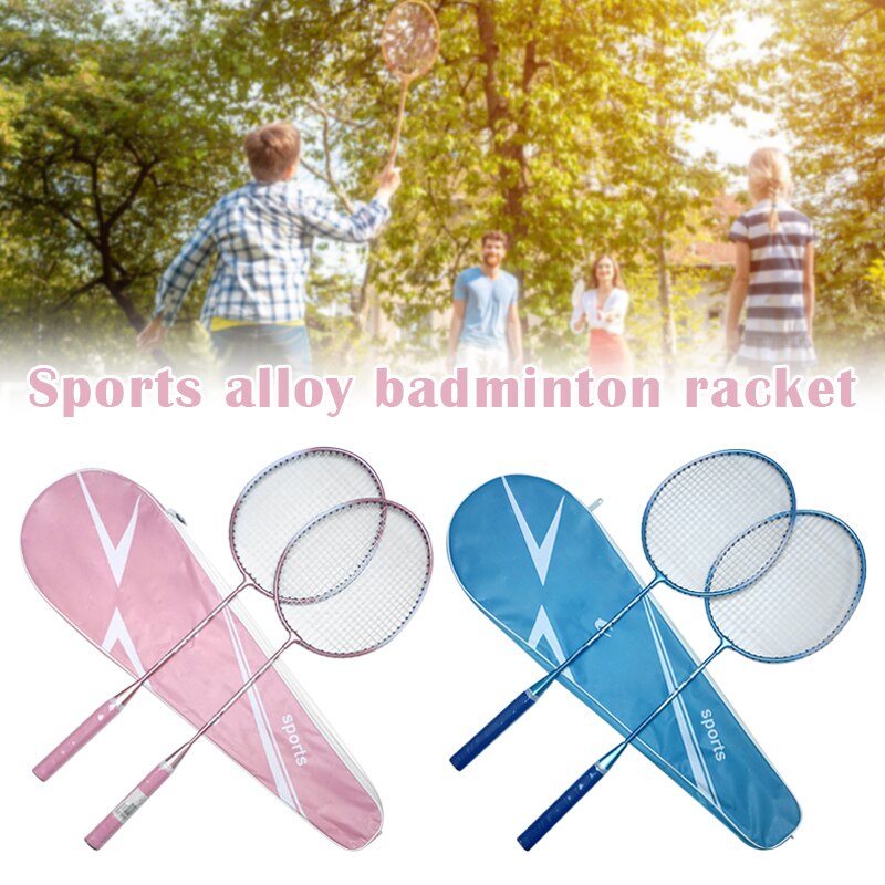 2pcs Badminton Rackets with Carrying Bag Set Indoor Outdoor Sports Accessory Badminton Beginner Equipment