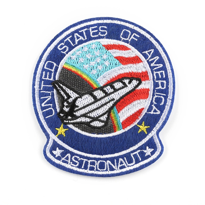 Rumskib astronaut stof klistermærker kan stryges tøj tilbehør broderi patch, tøj rygsæk gør-det-selv dekoration