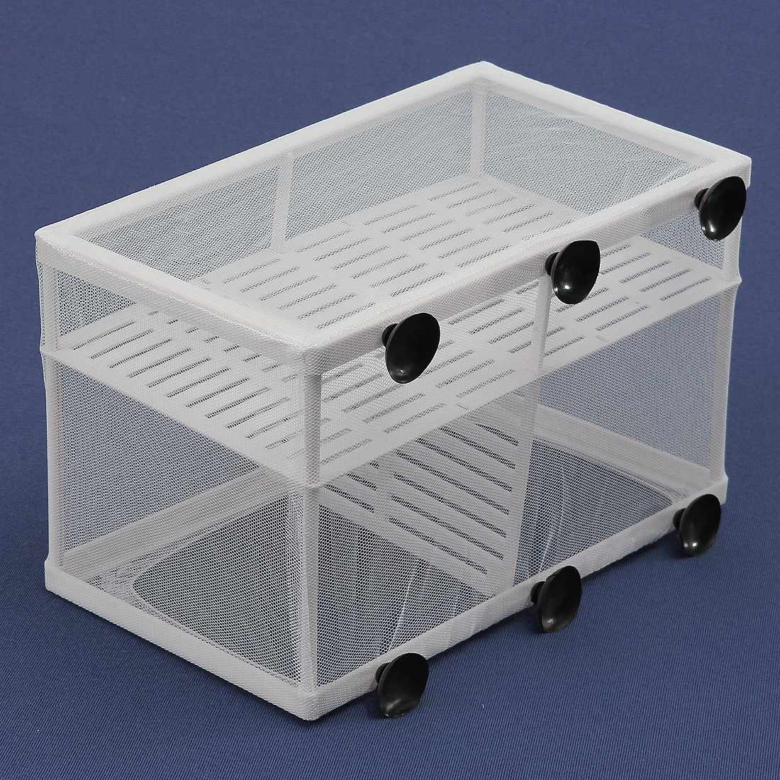 10X5.8X6.1" White Dual Net Breeder Aquarium Fish Tank Fry Breeding Hatchery Safely Separates Partition Box fishaquarium Case Kit