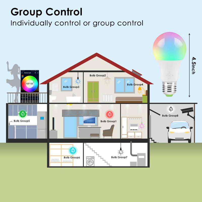 Wifi Smart LED Lamp E27 7W RGBCW Multi-color Dimba... – Vicedeal