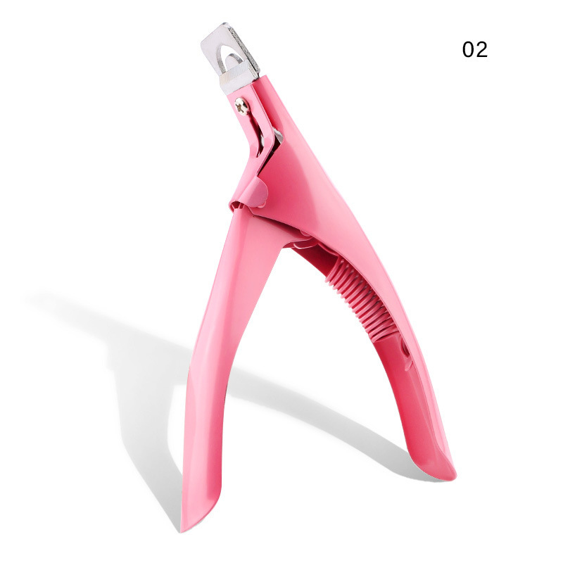 1 stks professionele nail art clipper speciale u-type valse tips rand nagelknipper roestvrij staal kleurrijke manicure nagel gereedschap j-1: Rood