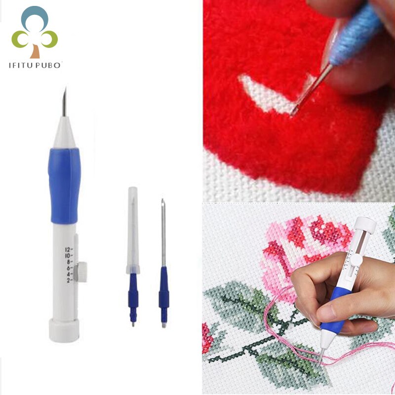 Ensemble de stylo magique de broderie, 3 stylos interchangeables, aiguille, accessoire de couture, artisanat, bricolage-même, ZXH