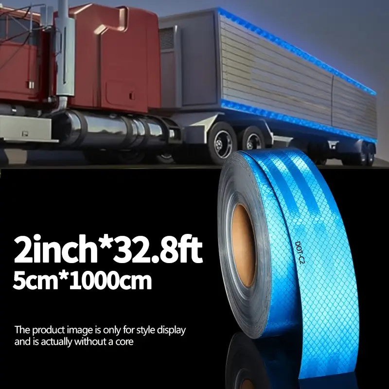 Waterproof Reflective Car Stickers DOT-C2 Blue Self-adhesive High Visibility Caution Warning Safety Tape Reflectors Strips: YELLOW