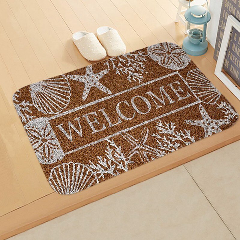 Tapis antidérapant rectangulaire 40 x 60cm welcome home pour chambre à coucher, tapis de sol d'entrée, motif tournesol, paillasson en flanelle