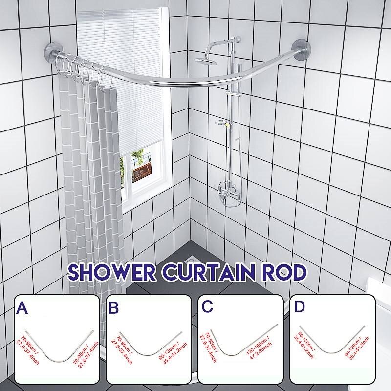 Edelstahl Teleskop Erweiterbar Ecke Dusche Vorhang Stange Pole L bilden Kein Stanzen Schiene Stange Bar Schlecht Hardware- Ecke