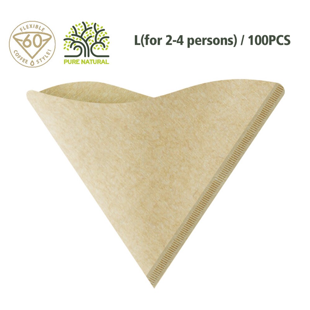 Stainless Steel Coffee Filter Holder Reusable Coffee Filters Dripper v60 Drip Coffee Baskets Wooden Drip Paper Espresso Coffee: for 2-4 person