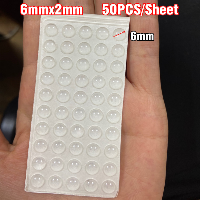 30/20/6 pçs protetor de parede de silicone macio transparente auto-adesivo maçaneta da porta pára-choques plugue protetor antiderrapante portas redondas parar silenciador: Translúcido