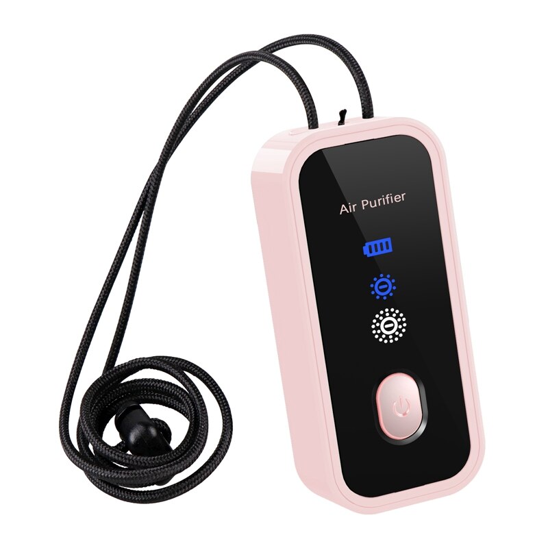 120 milioni di ioni negativi indossabili personali mini portatile 800MAH batteria collana auto appeso collo purificatore d'aria: Colore rosa