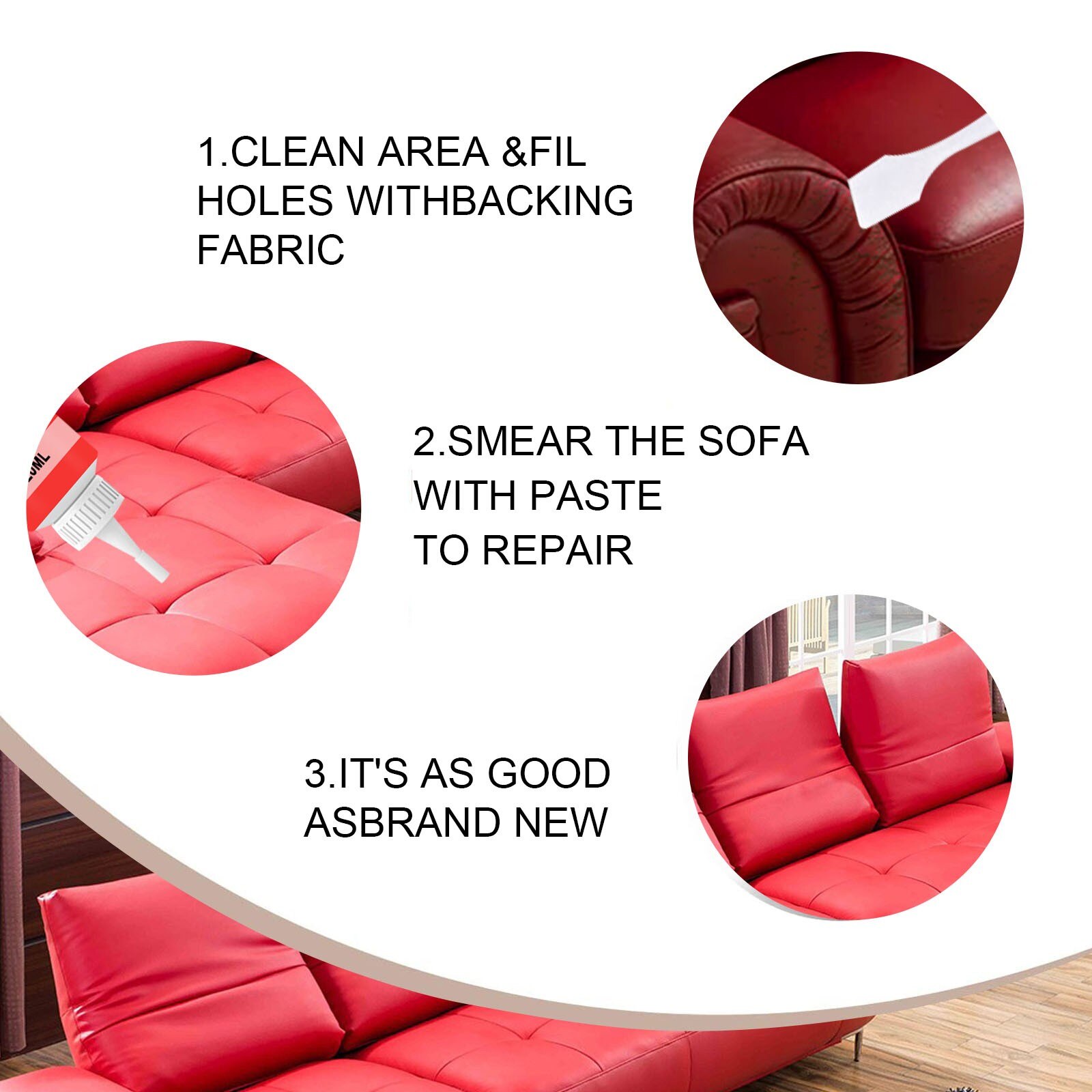 Black Leather And Vinyl Repair Kit Furniture Couch Car Seats Sofa Jacket Shoes Cleaner Skin Repair Paint #PY10