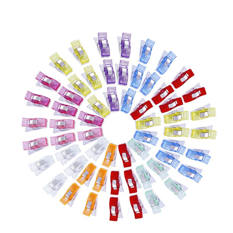 Clips en plastique multicolores pour vêtements, 33mm, 100 pièces, pour Quilting, crochet, tricot, outils, accessoires, bricolage