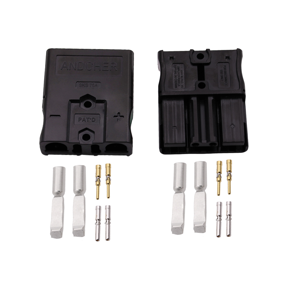 1Pair/2pcs Andersons SBS75X 75A 600V Lithium Battery Connector with 4 Signal Communication Auxiliary Power Charging Head SBS 75X