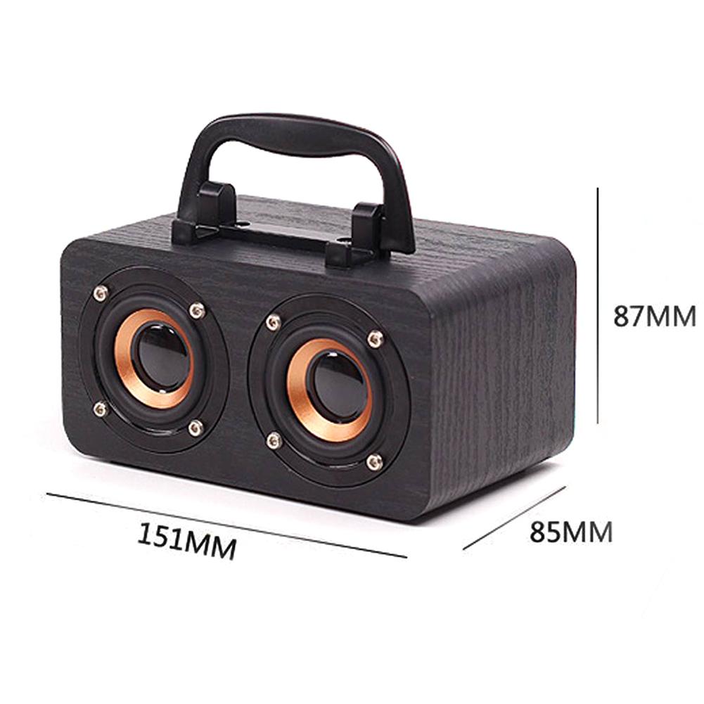 Retro Wooden Wireless Desktop Bluetooth Speaker Phone Holder USB Rechargeable Portable Convenient Durable Stereo Bass Player