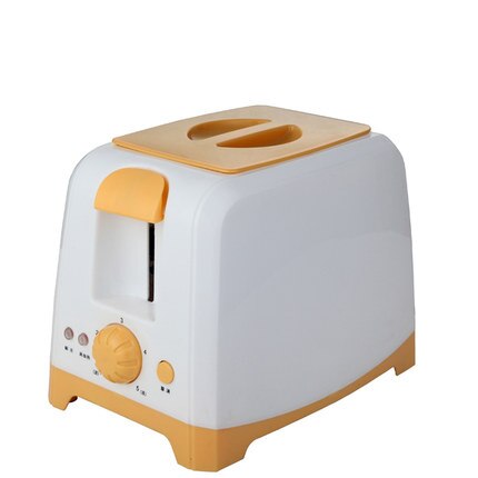 DMWD Automatic Bread Toaster Baking Toast Oven Cooker Electric Breakfast Machine 2 Slices Slot Multifunction Bread Maker EU Plug: Orange with cover