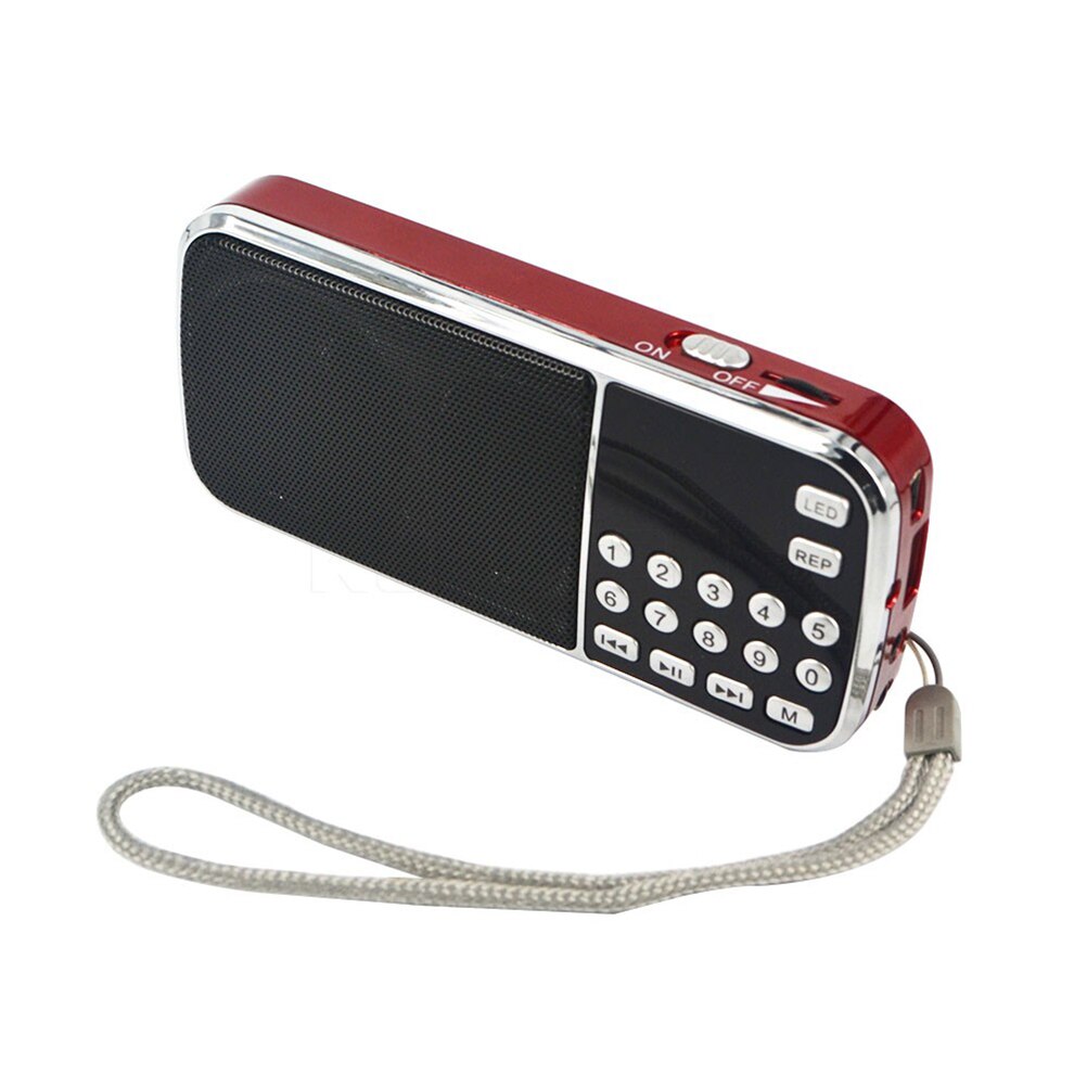 Portable HIFI Mini Multifunctional Digital MP3 Radio Speaker USB TF FM Radio: Red