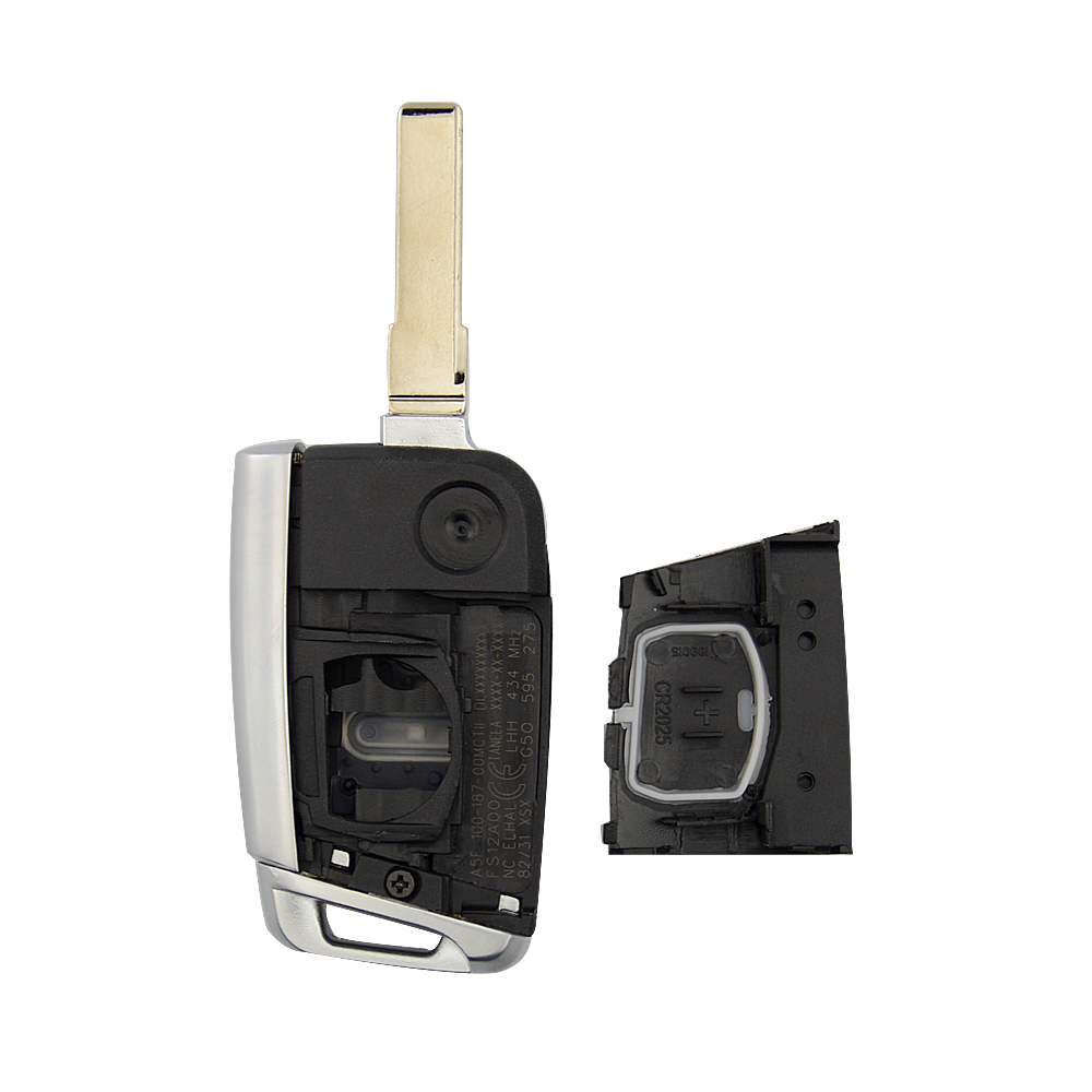 OkeyTech Klapp kippen Fernbedienung 3 Tasten Auto Schlüssel Hülse fallen Für Volkswagen Für VW Golf 7 GTI MK7 Skoda Octavia a7 Sitz Metall Rand