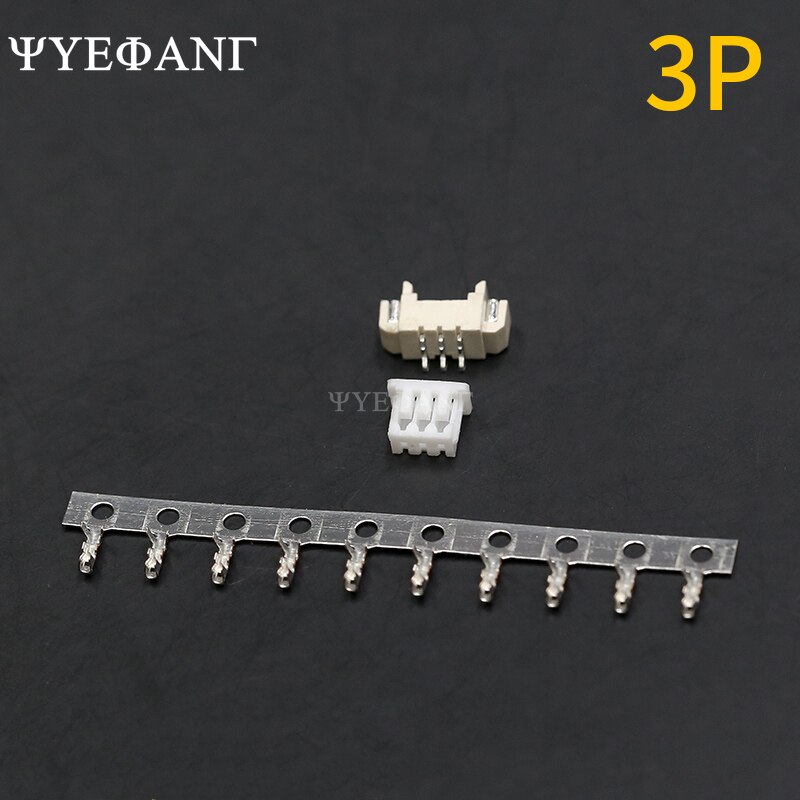 10 Sets Jst 1.25 Mm Connector Horizontale Smd Socket 1.25 Toonhoogte Pin Header 2P/3P/4P/5 P/6P/7P/8P/9P/10Pin Voor 1.25mm Plug